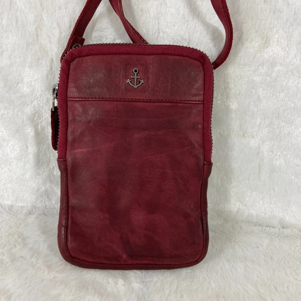 HARBOUR 2nd Compact Red Leather Crossbody Bag
